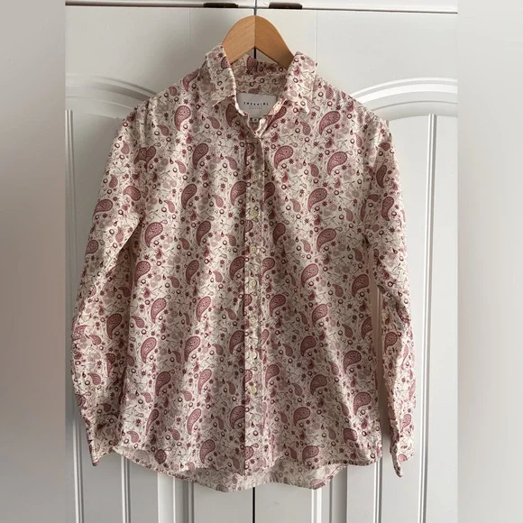 The Shirt by Rochelle Behrens Bandana Print Button Down Blouse Women's Size M - Picture 1 of 8